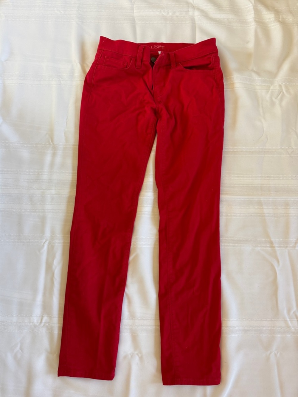 LOFT Red Skinny Jeans